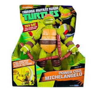 Playmates Nickelodeon Teenage Mutant Ninja TMNT Turtle Power Coil Michaelangelo